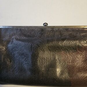 HOBO Vintage Embossed Two-Toned brown Leather Clutch